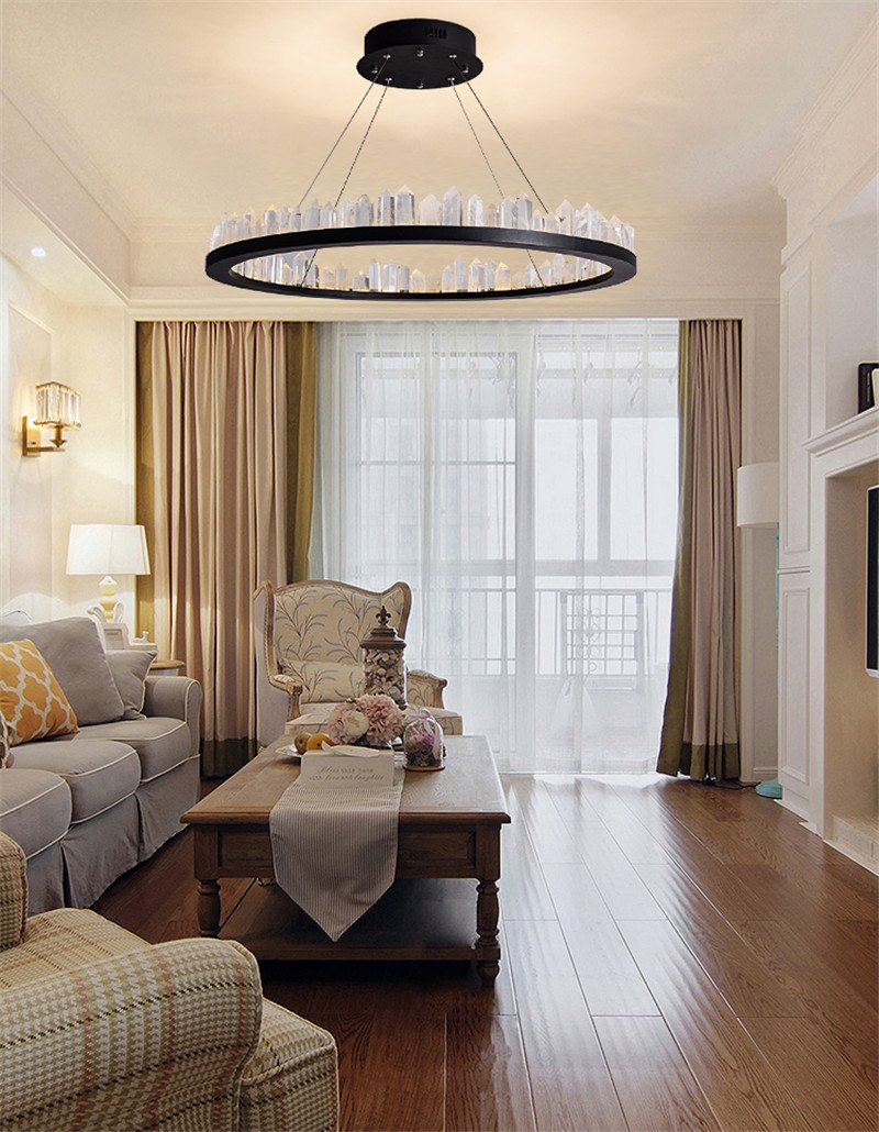 Round Crystal Polygonal Chandelier
