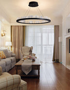 Round Crystal Polygonal Chandelier
