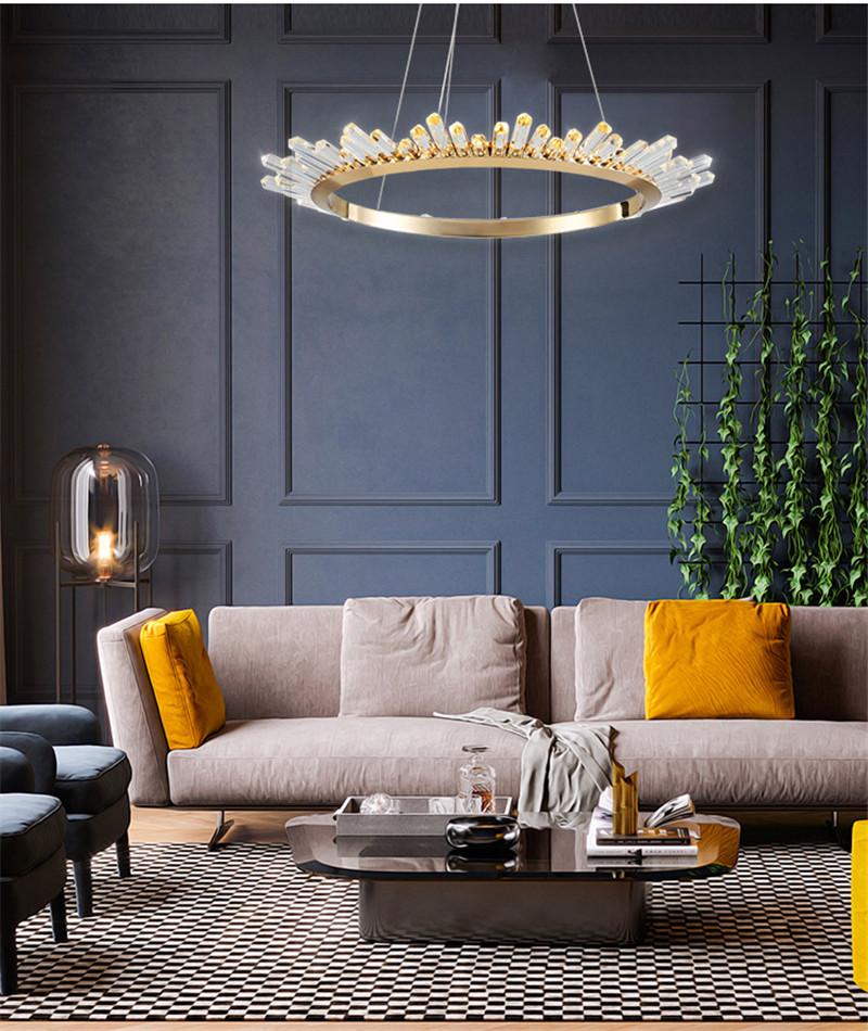 Round Crystal Polygonal Chandelier