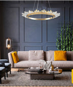 Round Crystal Polygonal Chandelier