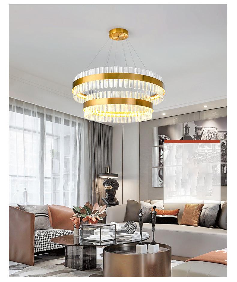 Circle Ring Luxury Crystal Flush Mount Ceiling Light Living Room