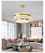 Circle Ring Luxury Crystal Flush Mount Ceiling Light Living Room