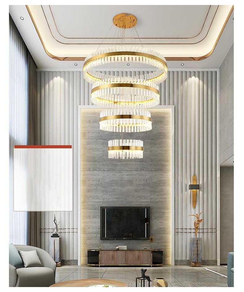 Circle Ring Luxury Crystal Flush Mount Ceiling Light Living Room