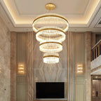 Circle Ring Luxury Crystal Flush Mount Ceiling Light Living Room