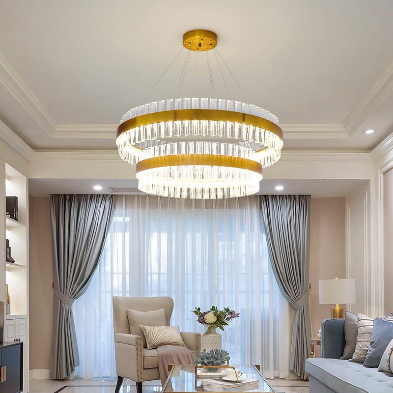 Circle Ring Luxury Crystal Flush Mount Ceiling Light Living Room