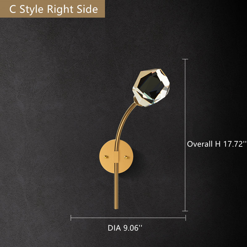 Crystal Diamond Torch Wall Sconce