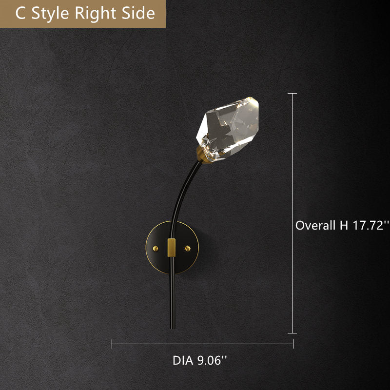 Crystal Diamond Torch Wall Sconce