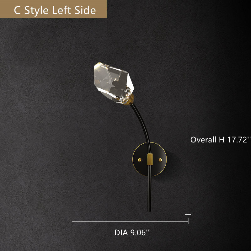 Crystal Diamond Torch Wall Sconce