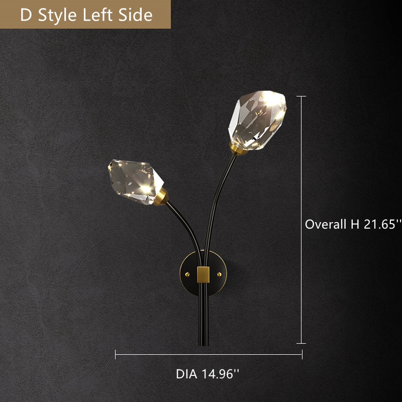 Crystal Diamond Torch Wall Sconce