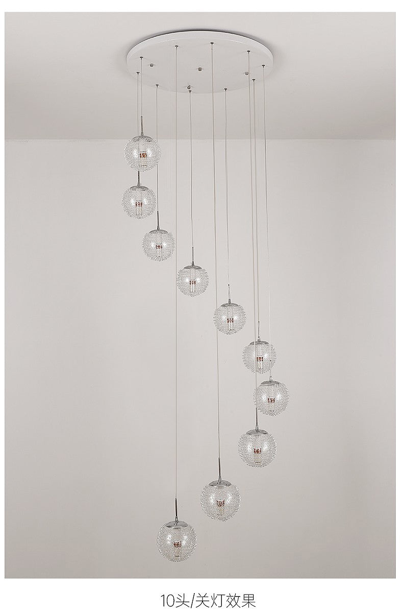 High Ceiling Shiny LED Chandelier Lighting Fixture