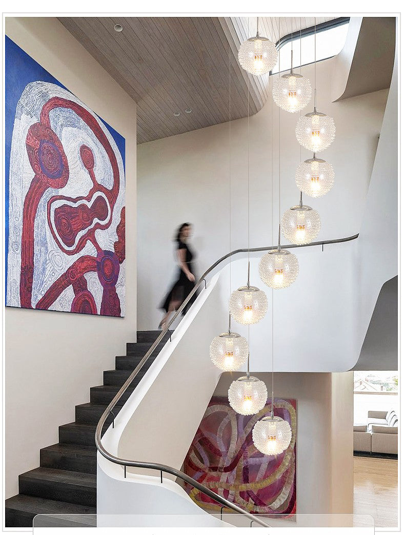 High Ceiling Shiny LED Chandelier Lighting Fixture