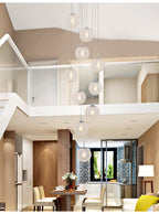 High Ceiling Shiny LED Chandelier Lighting Fixture