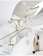 High Ceiling Shiny LED Chandelier Lighting Fixture