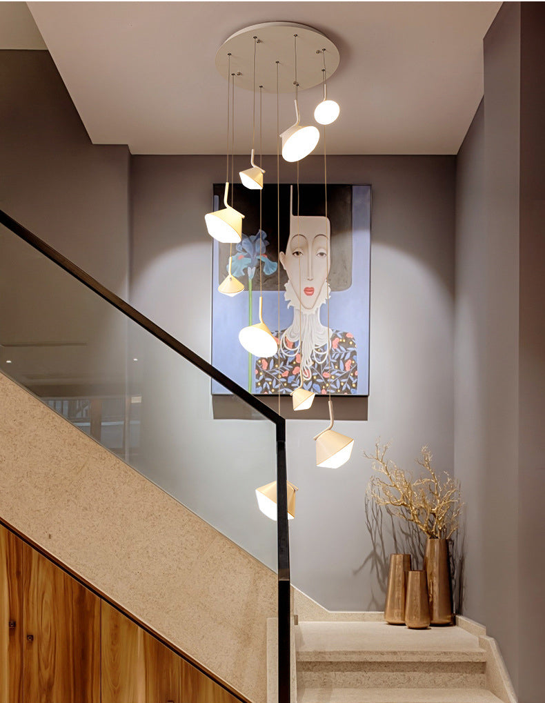 Fashion Flush Mount White Led Staircase Chandelier For Modern Architecture