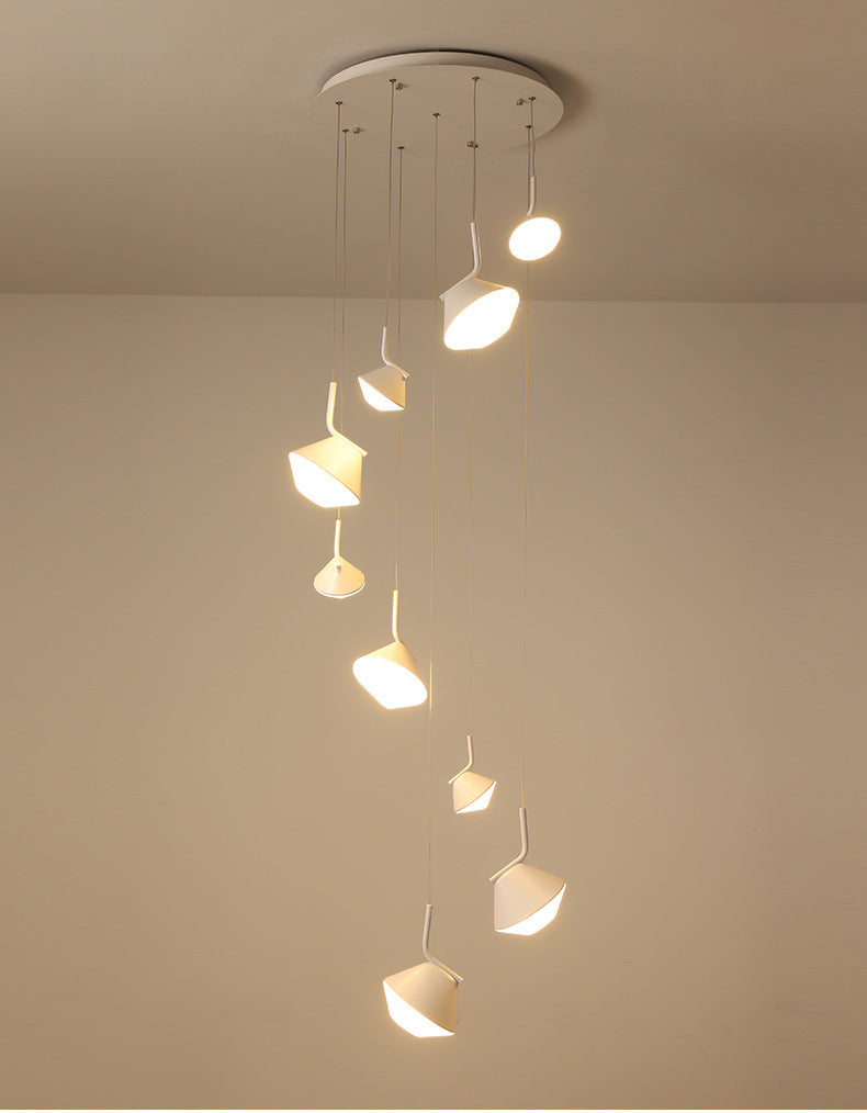 Fashion Flush Mount White Led Staircase Chandelier For Modern Architecture