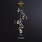 Luxury Raindrop Diamond Crystal Staircase Chandelier - Home Innovation Design