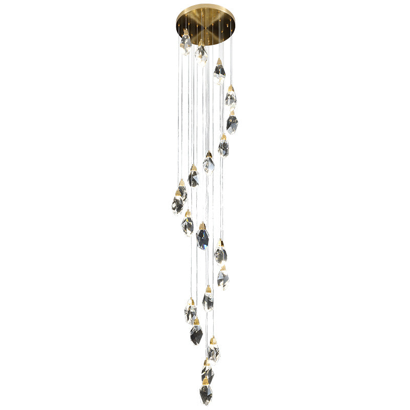Luxury Raindrop Diamond Crystal Staircase Chandelier - Home Innovation Design
