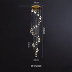 Luxury Raindrop Diamond Crystal Staircase Chandelier - Home Innovation Design