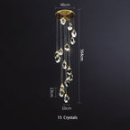 Luxury Raindrop Diamond Crystal Staircase Chandelier - Home Innovation Design
