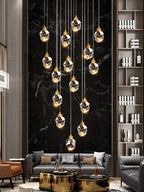 Luxury Raindrop Diamond Crystal Staircase Chandelier - Home Innovation Design