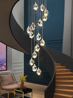 Luxury Raindrop Diamond Crystal Staircase Chandelier - Home Innovation Design