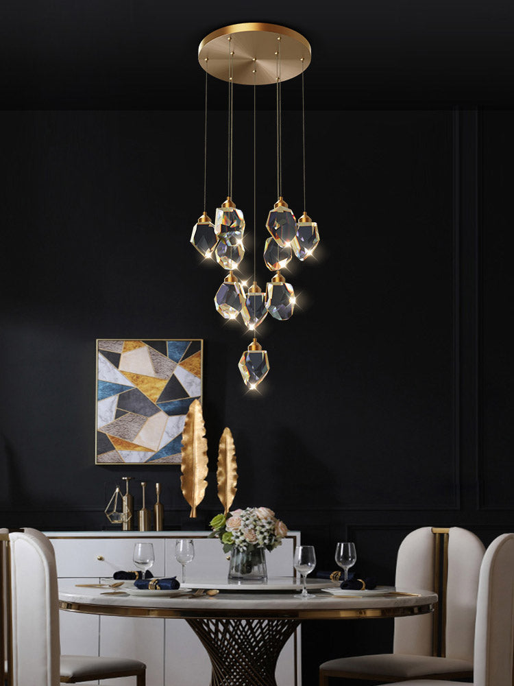 Luxury Raindrop Diamond Crystal Staircase Chandelier - Home Innovation Design