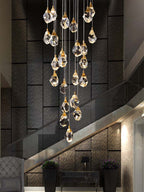 Luxury Raindrop Diamond Crystal Staircase Chandelier - Home Innovation Design