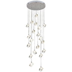Ice Cube Transparent Crystal Chandelier For High Ceiling And Large Entryway