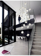 Ice Cube Transparent Crystal Chandelier For High Ceiling And Large Entryway