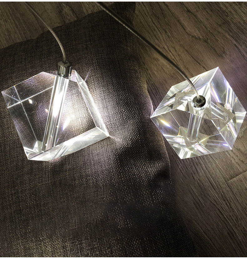 Ice Cube Transparent Crystal Chandelier For High Ceiling And Large Entryway