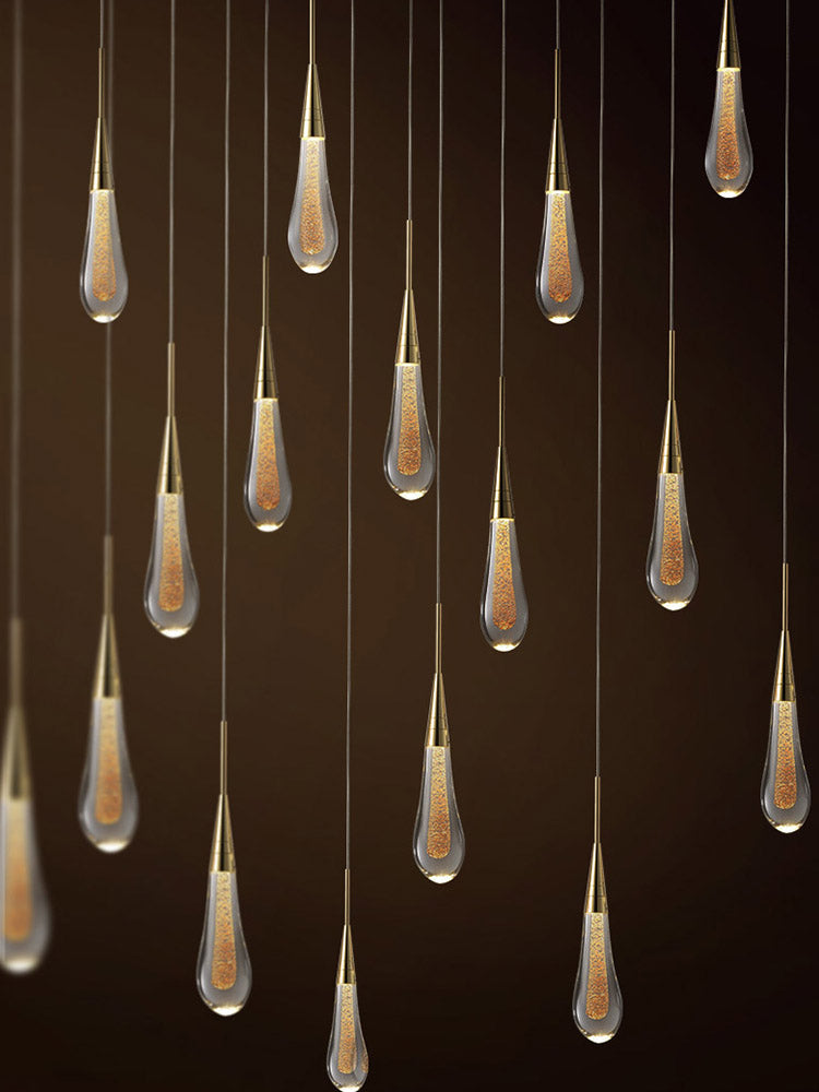 Spiral Raindrop Crystal Pendant Light For Foyer And Entryway