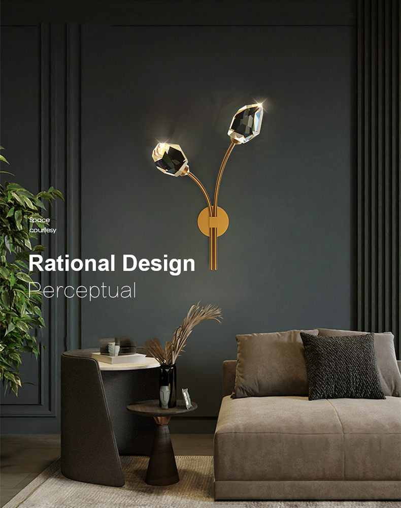 Crystal Diamond Torch Wall Sconce