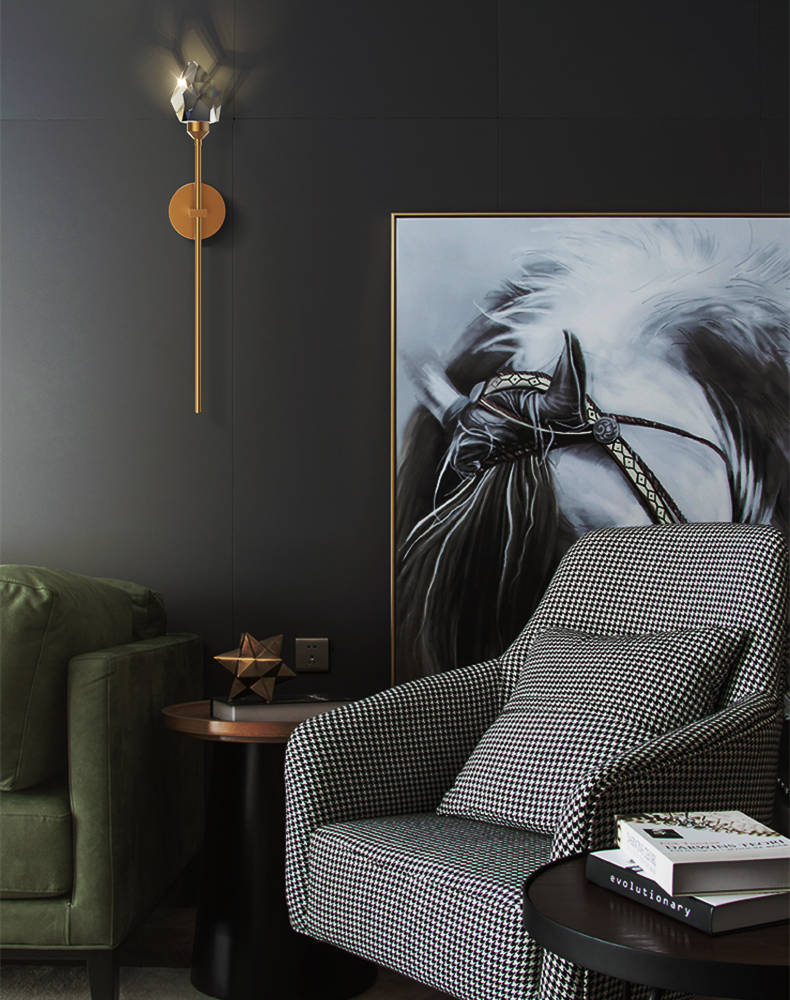 Crystal Diamond Torch Wall Sconce