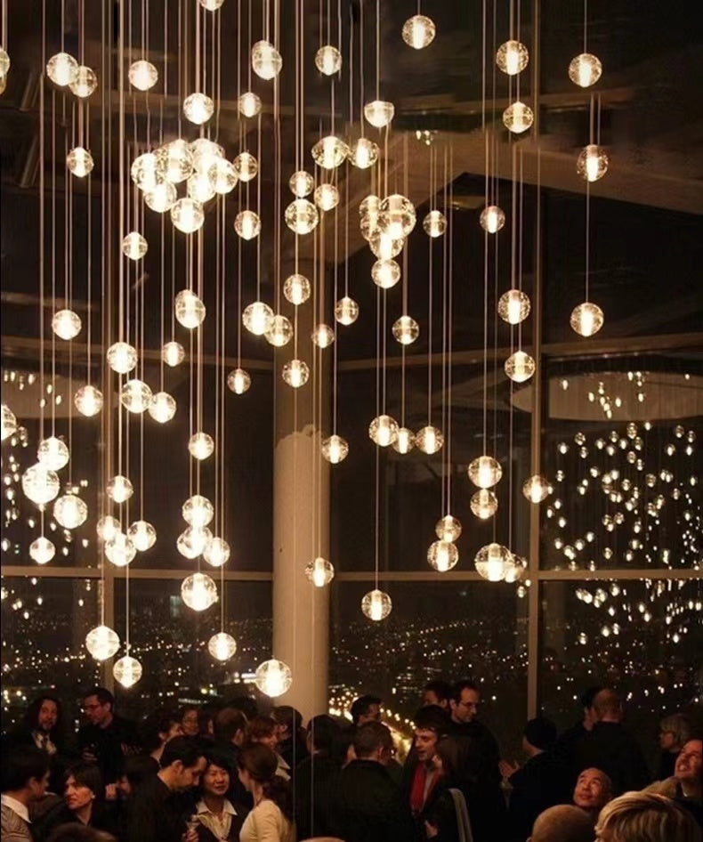 Spiral Multi-Light Crystal Bubble Chandelier For Large & Small House Lobby