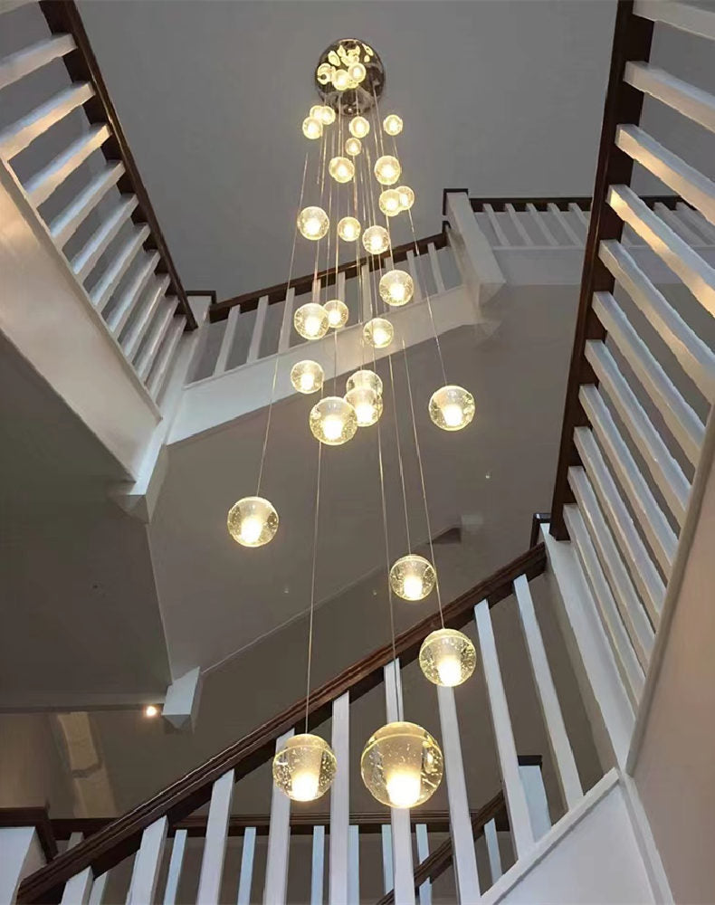 Spiral Multi-Light Crystal Bubble Chandelier For Large & Small House Lobby