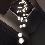 Spiral Multi-Light Crystal Bubble Chandelier For Large & Small House Lobby