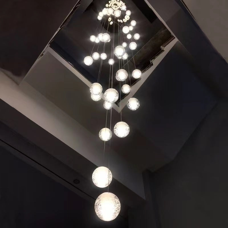 Spiral Multi-Light Crystal Bubble Chandelier For Large & Small House Lobby