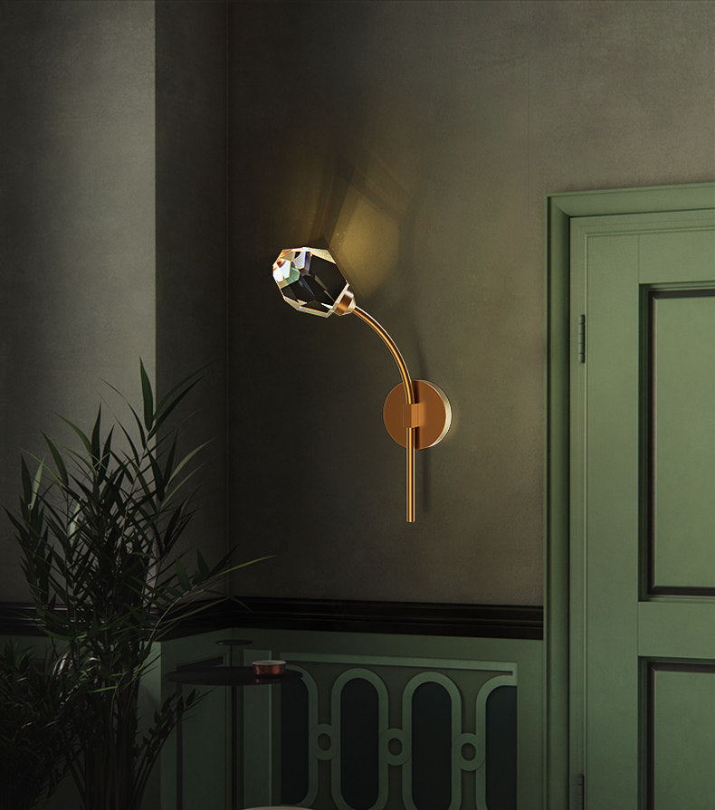 Crystal Diamond Torch Wall Sconce