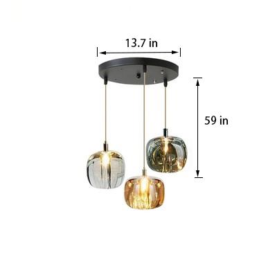 Hand-molded Sphere Amber Pendant Light