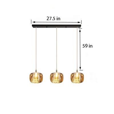 Hand-molded Sphere Amber Pendant Light