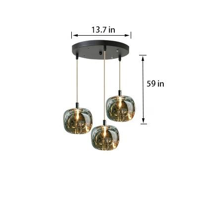 Hand-molded Sphere Amber Pendant Light