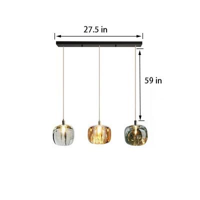 Hand-molded Sphere Amber Pendant Light
