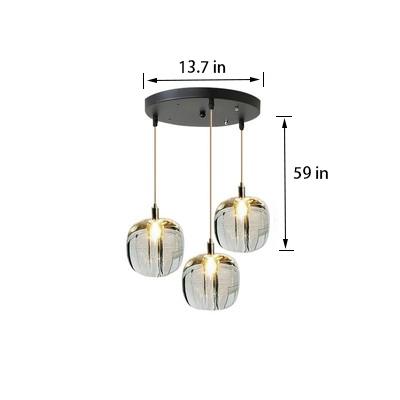 Hand-molded Sphere Amber Pendant Light