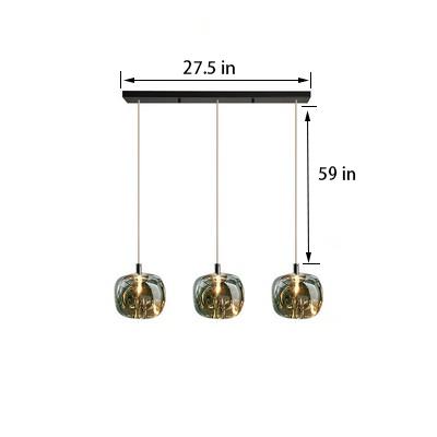 Hand-molded Sphere Amber Pendant Light