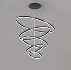 Circle Linear Modern Lighting Fixture for Living Room and High Ceiling Foyer