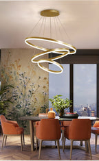 Circle Linear Modern Lighting Fixture for Living Room and High Ceiling Foyer