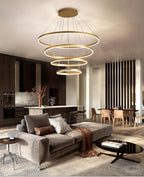 Circle Linear Modern Lighting Fixture for Living Room and High Ceiling Foyer
