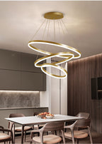 Circle Linear Modern Lighting Fixture for Living Room and High Ceiling Foyer