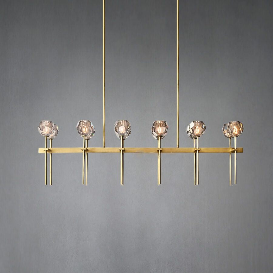 Kristal Ball Linear Crystal Chandelier, Dining Table Lamp, Kitchen Island Lamp