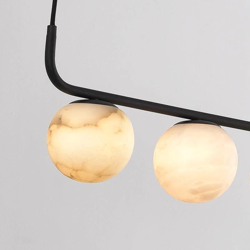 Amaris Alabaster Global Kitchen Island Pendant 5 Lights